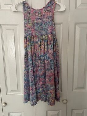 Rugged Bear Cotton Dress in Lavender & Mint Swirl